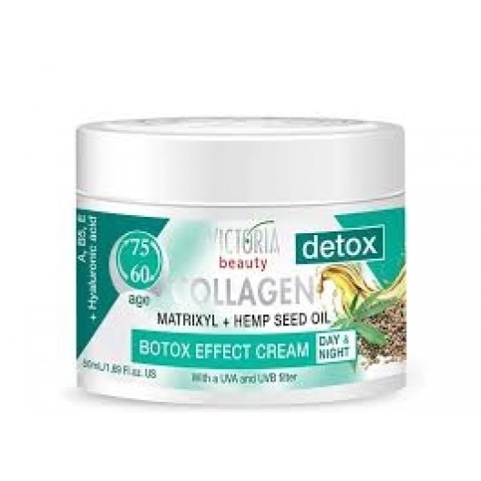 Victoria Beauty Collagen Detox – Дневен и нощен крем за лице с конопено масло и Matrixyl (50 мл)
